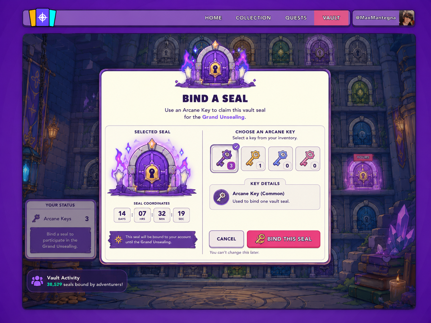 Bind a Seal interaction concept